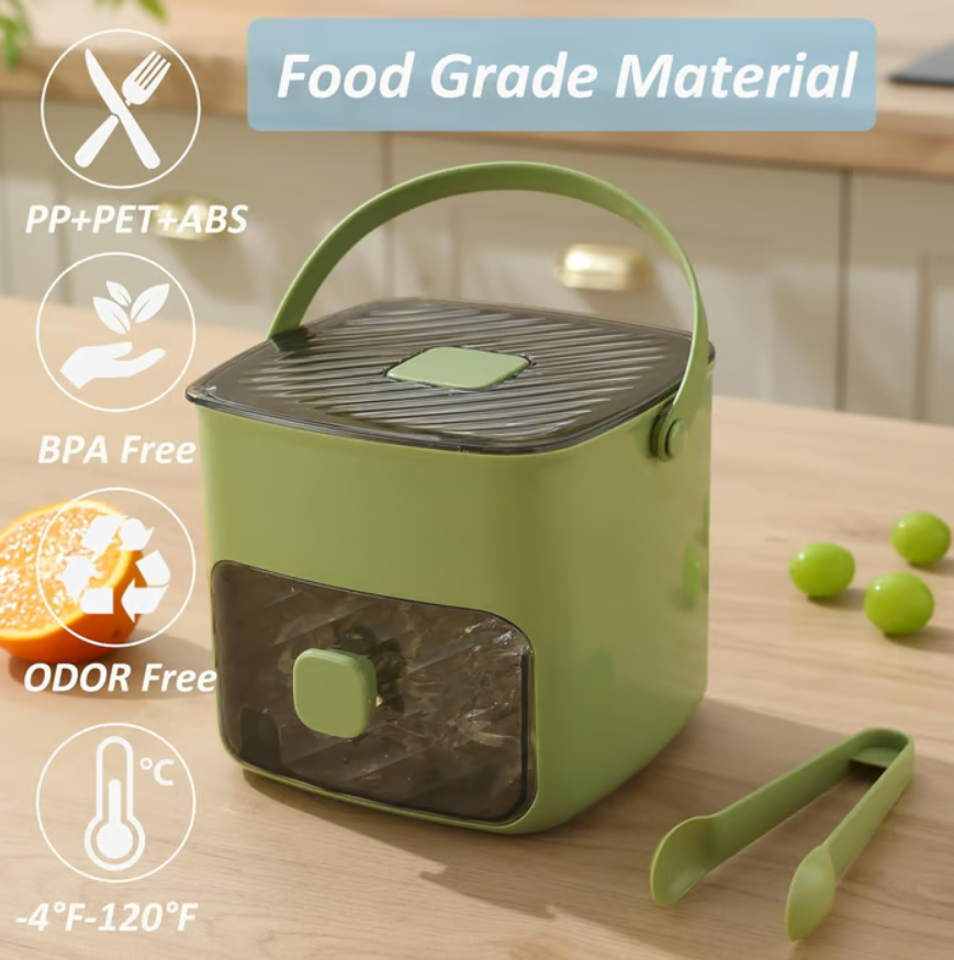 Stackable Ice Cube Tray Set with Storage Bin and Scoop