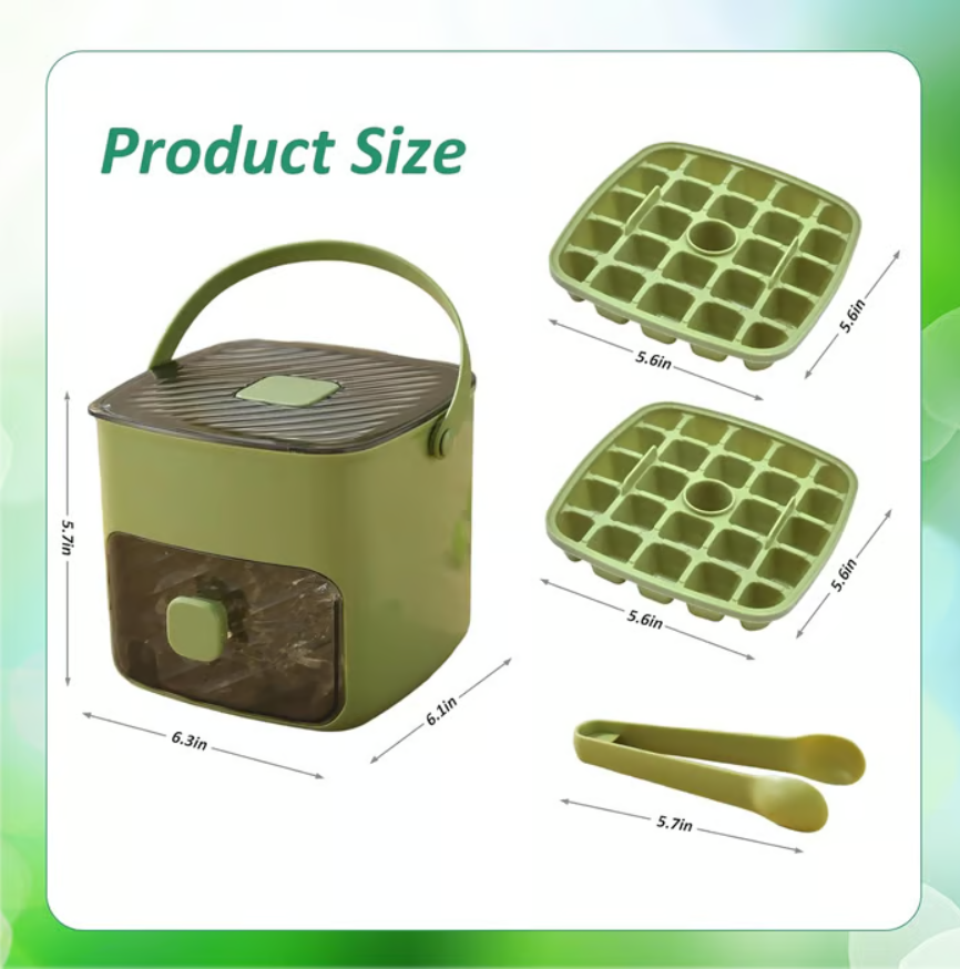 Stackable Ice Cube Tray Set with Storage Bin and Scoop
