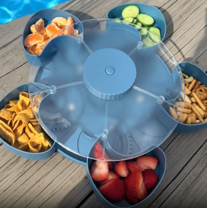 Rotating 5-Compartment Snack & Serving Tray