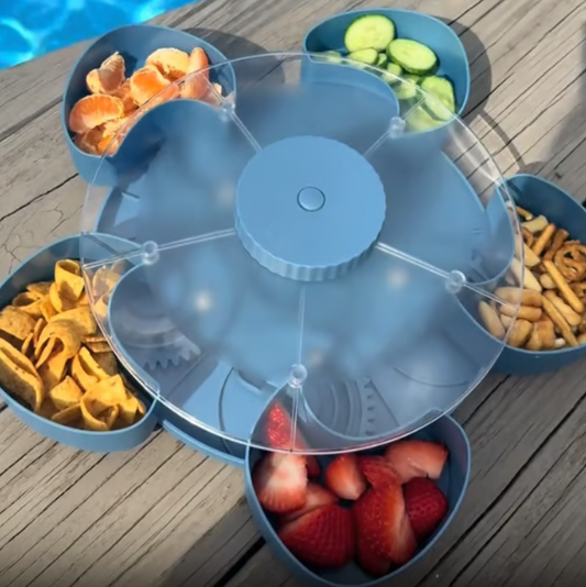 Rotating 5-Compartment Snack & Serving Tray