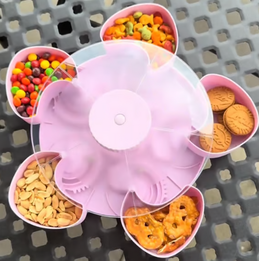 Rotating 5-Compartment Snack & Serving Tray