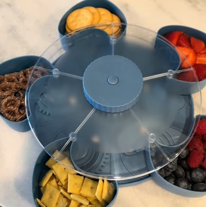 Rotating 5-Compartment Snack & Serving Tray