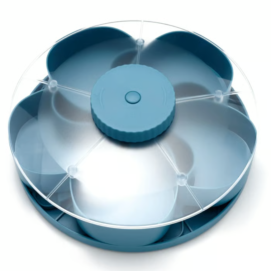 Rotating 5-Compartment Snack & Serving Tray