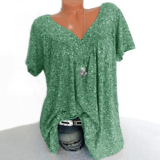 Women’s Floral Print V-Neck Summer Tunic Top