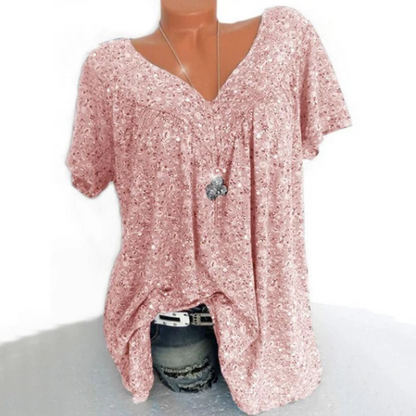 Women’s Floral Print V-Neck Summer Tunic Top