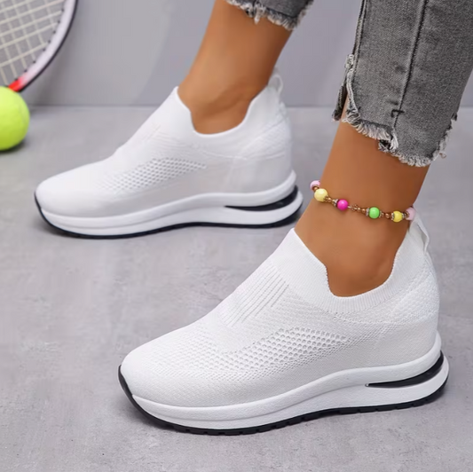 Women's Breathable Slip-On Wedge Trainers