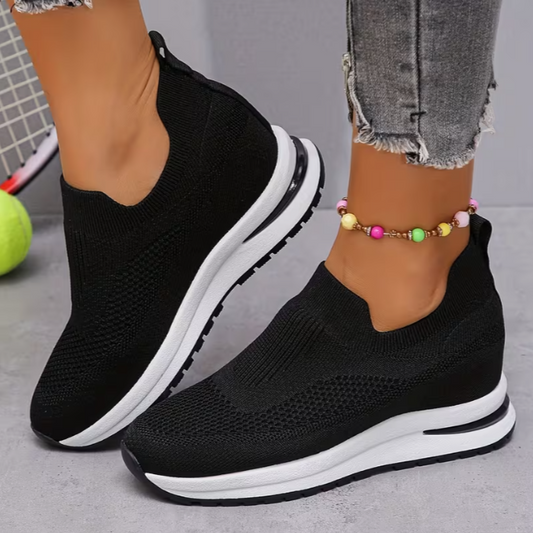 Women's Breathable Slip-On Wedge Trainers