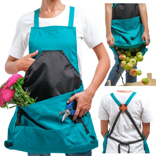 Cross-Back Gardening Apron with Deep Release Pocket