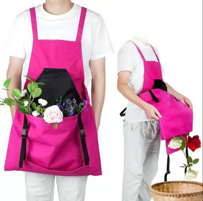 Cross-Back Gardening Apron with Deep Release Pocket