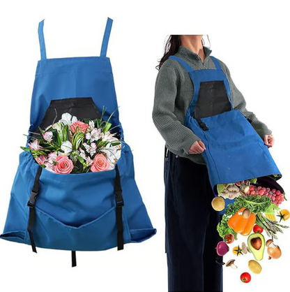 Cross-Back Gardening Apron with Deep Release Pocket