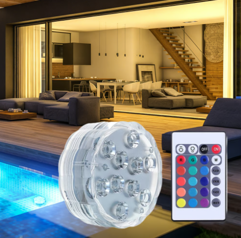 Submersible RGB Pool Light with RF Remote Control