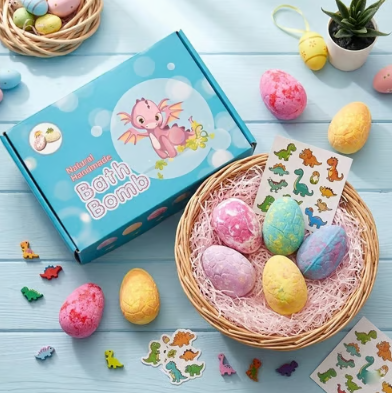 Kids Dinosaur Surprise Bath Fizz Egg Set