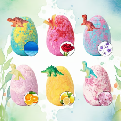 Kids Dinosaur Surprise Bath Fizz Egg Set
