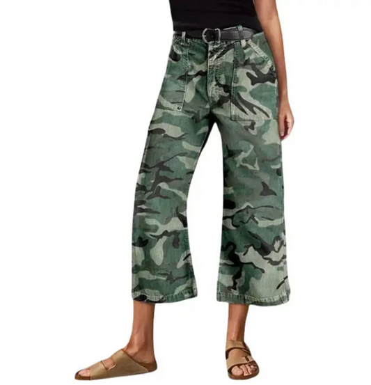 Women’s Urban Camo High-Waist Wide-Leg Pants