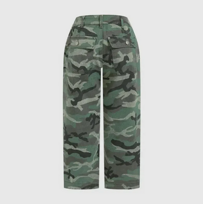 Women’s Urban Camo High-Waist Wide-Leg Pants