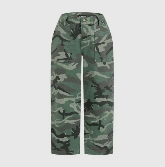 Women’s Urban Camo High-Waist Wide-Leg Pants