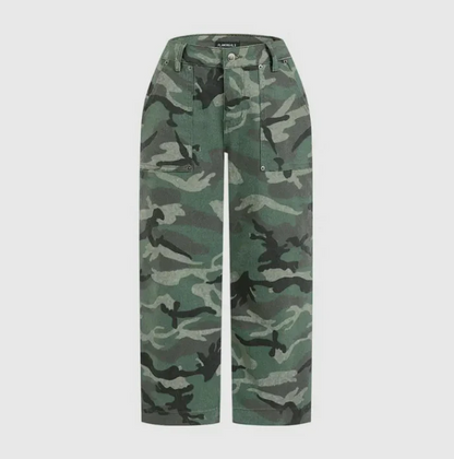 Women’s Urban Camo High-Waist Wide-Leg Pants
