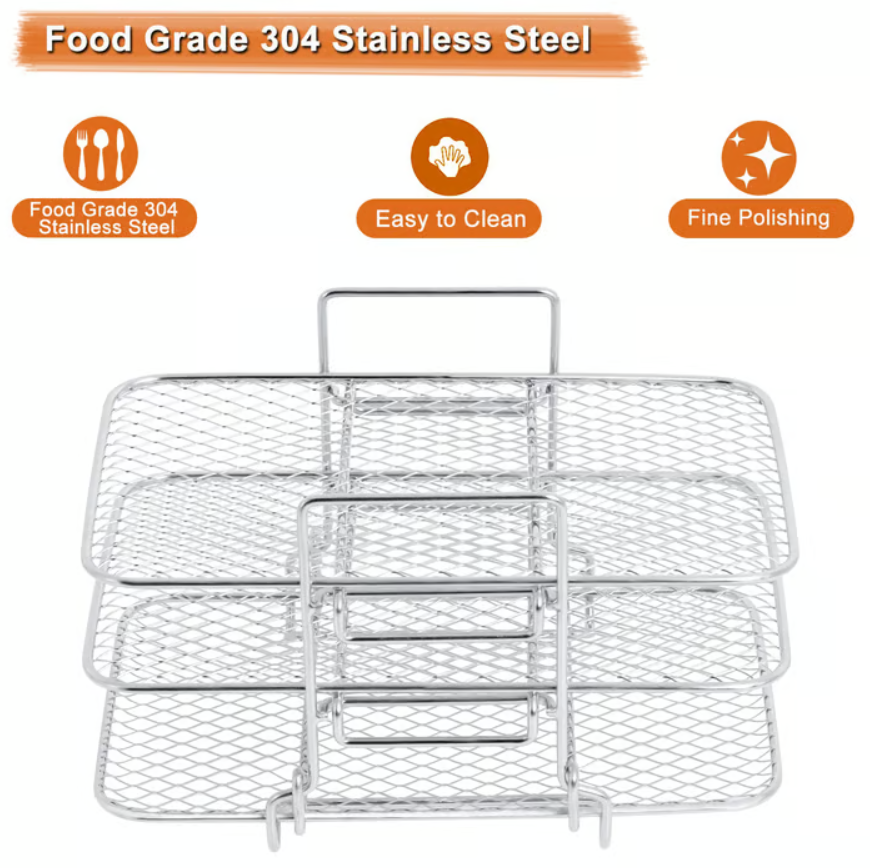 3-Tier Stainless Steel Air Fryer Rack Grill
