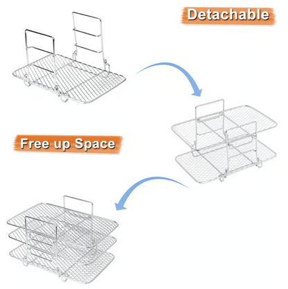 3-Tier Stainless Steel Air Fryer Rack Grill