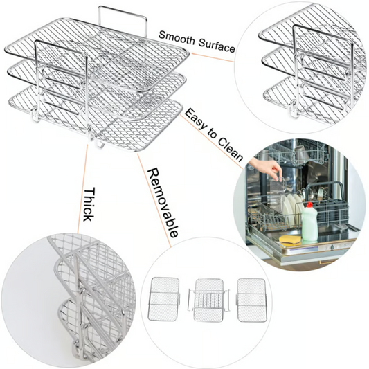 3-Tier Stainless Steel Air Fryer Rack Grill