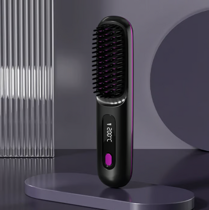 Wireless Heated Ceramic Hair Straightening Brush Comb