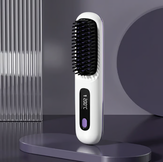 Wireless Heated Ceramic Hair Straightening Brush Comb