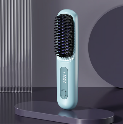 Wireless Heated Ceramic Hair Straightening Brush Comb