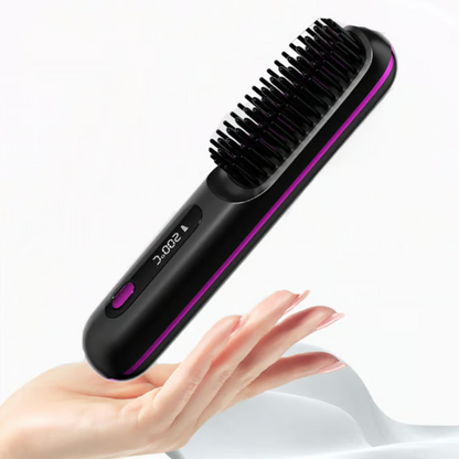 Wireless Heated Ceramic Hair Straightening Brush Comb