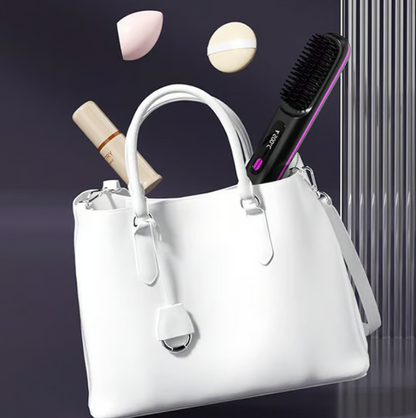 Wireless Heated Ceramic Hair Straightening Brush Comb