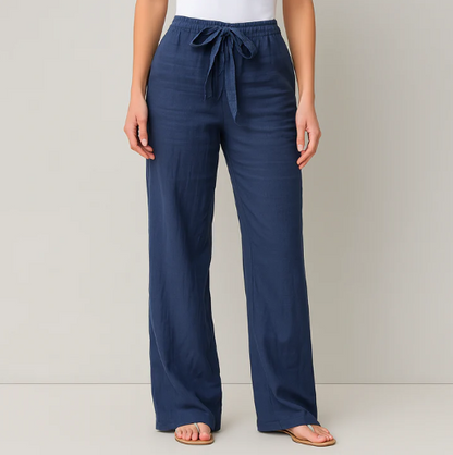 Women’s Lightweight Linen Blend Drawstring Trousers