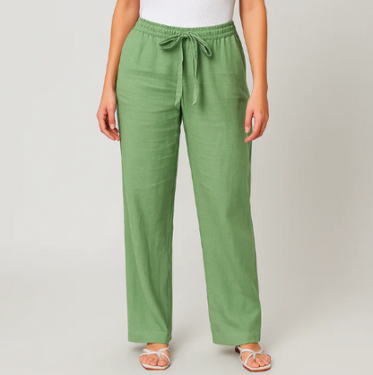 Women’s Lightweight Linen Blend Drawstring Trousers