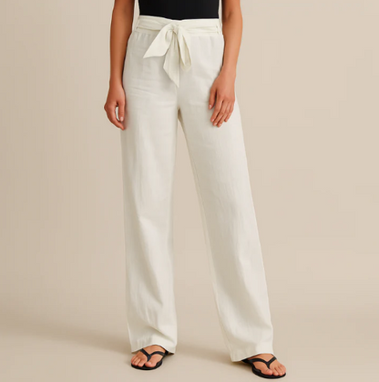 Women’s Lightweight Linen Blend Drawstring Trousers