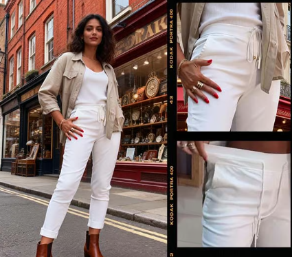 Women’s Tapered Drawstring Waist Casual Trousers