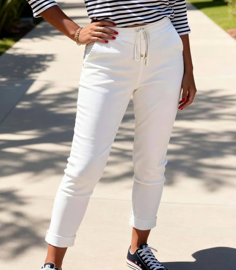 Women’s Tapered Drawstring Waist Casual Trousers