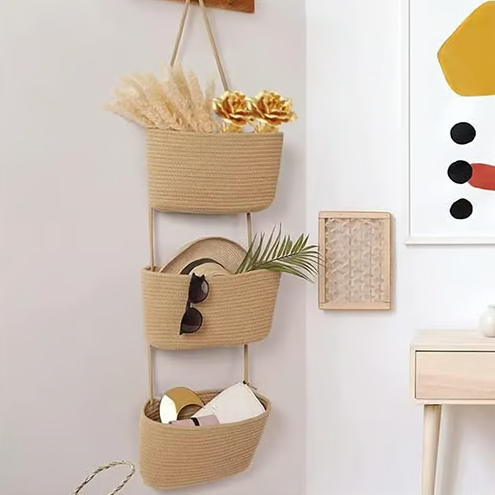 3-Tier Hanging Door Storage Organiser Basket