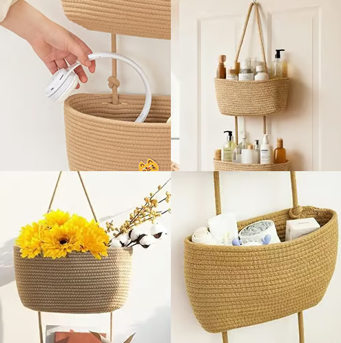 3-Tier Hanging Door Storage Organiser Basket