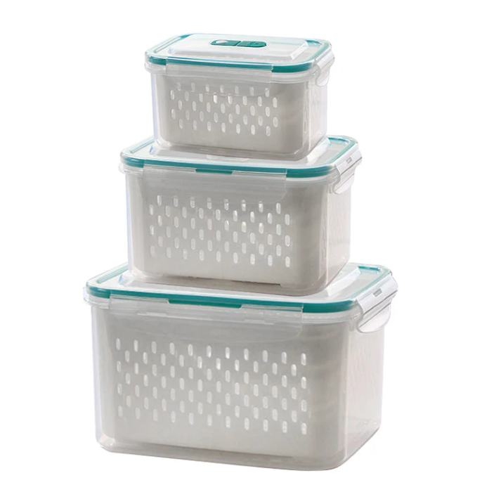Food Storage Container with Removable Drainer & Airtight Lid