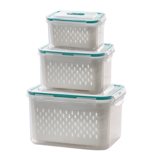 Food Storage Container with Removable Drainer & Airtight Lid