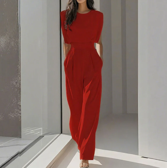 Women’s Wide-Leg Sleeveless Jumpsuit with Pockets