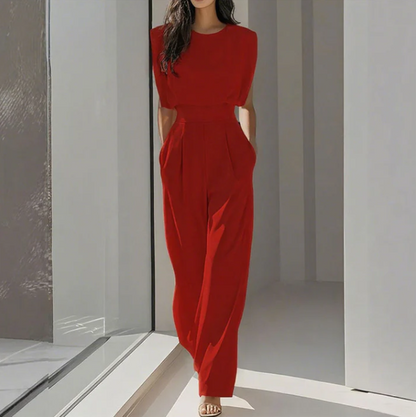 Women’s Wide-Leg Sleeveless Jumpsuit with Pockets