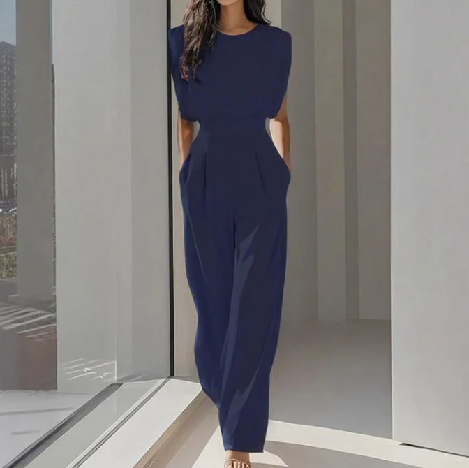 Women’s Wide-Leg Sleeveless Jumpsuit with Pockets