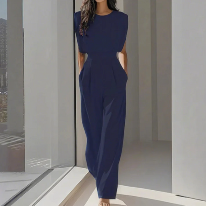 Women’s Wide-Leg Sleeveless Jumpsuit with Pockets