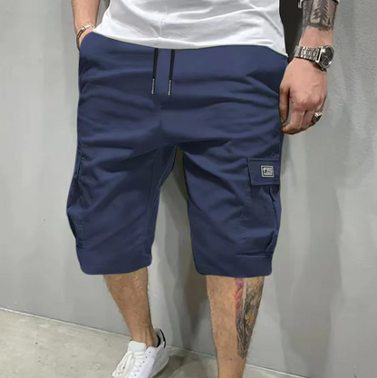 Men’s Drawstring Cargo Shorts with Multi-Pocket Design