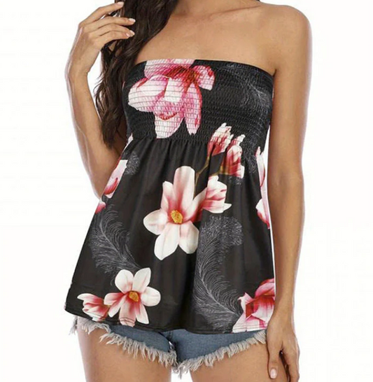Women’s Ruched Strapless Tube Top