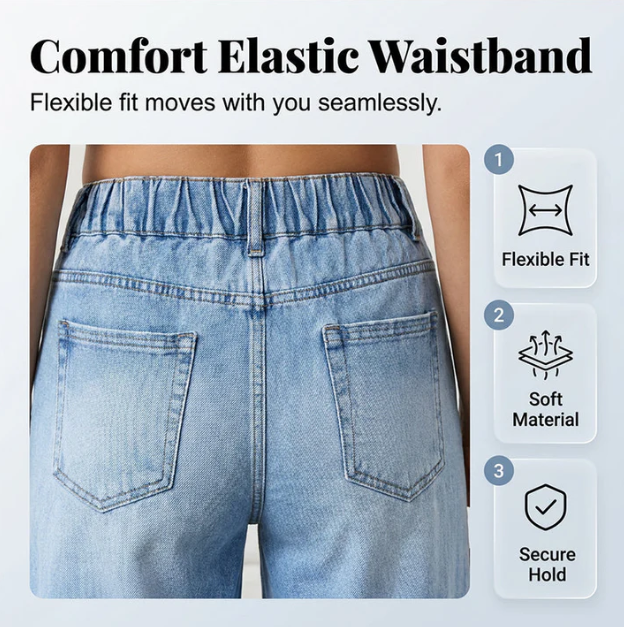 Women's Wide-Leg Patch Pocket Jeans