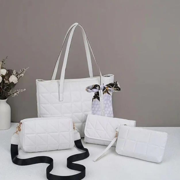 Four-Piece Quilted-Style Bag Set