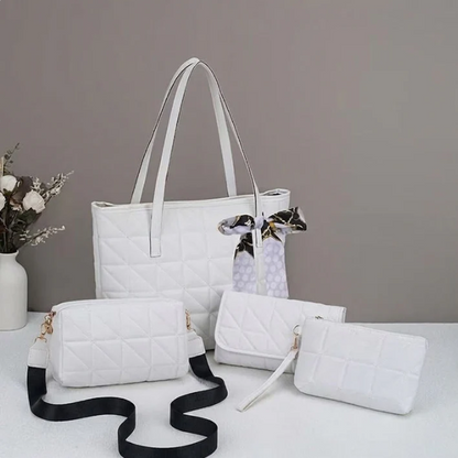 Four-Piece Quilted-Style Bag Set