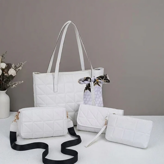 Four-Piece Quilted-Style Bag Set