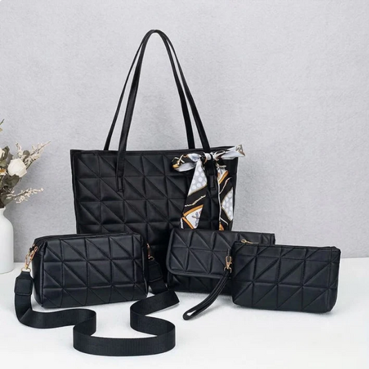 Four-Piece Quilted-Style Bag Set