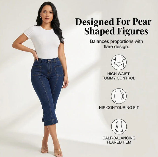 Women's Flared Capri Jeans